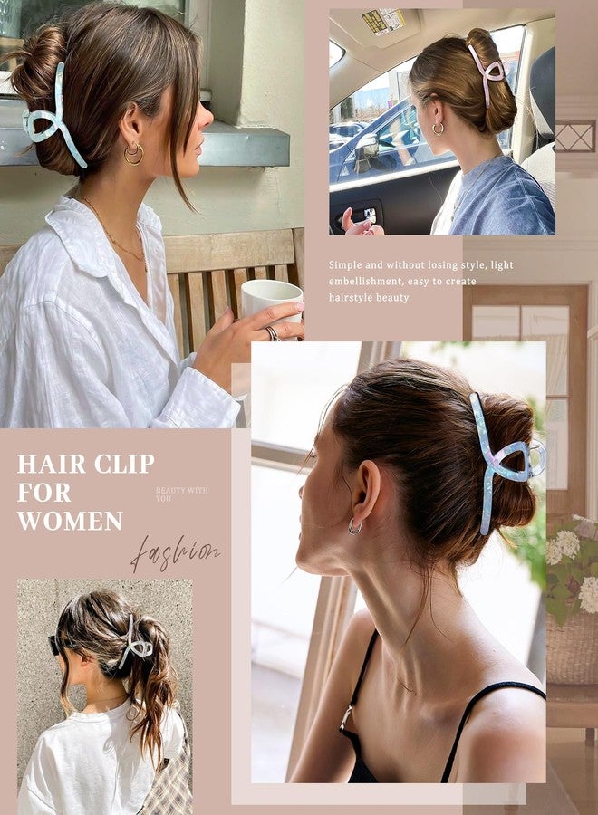 Molans 5Inch Large Hair Claw Clips 4 PCS for Women - Acrylic Hair Accessories for Thick Hair and Long Hair, Big Strong Durable Hair Applique, Oversized Non-slip Rectangle Butterfly Jaw Hair Clips - Image 3